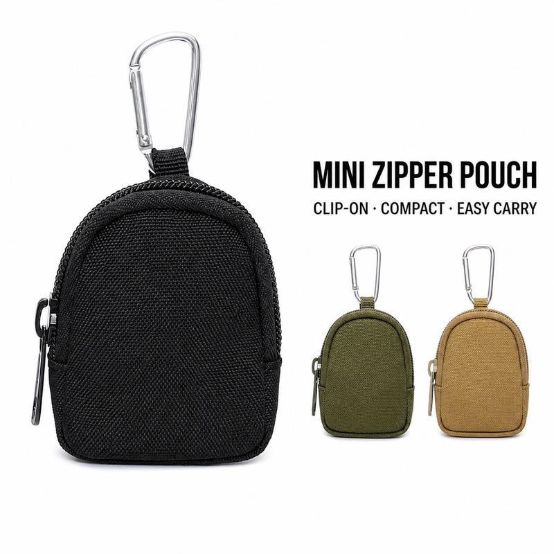 Edc Carry Coins - Mini Bolsa com Zíper para Chaves