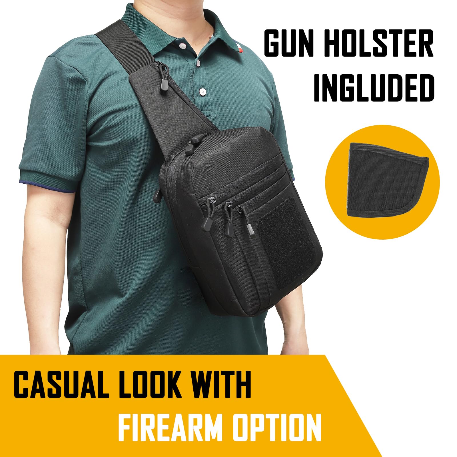 Edc Carry Handgun - Bolsa crossbody de transporte oculta para