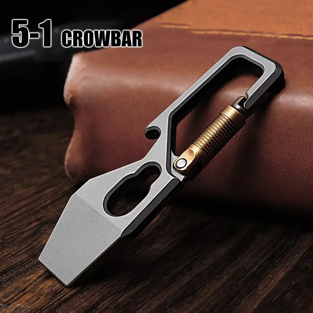 6cm 5-1 multi-função chaveiro  - Titanium Pry Bar avaliação e preço