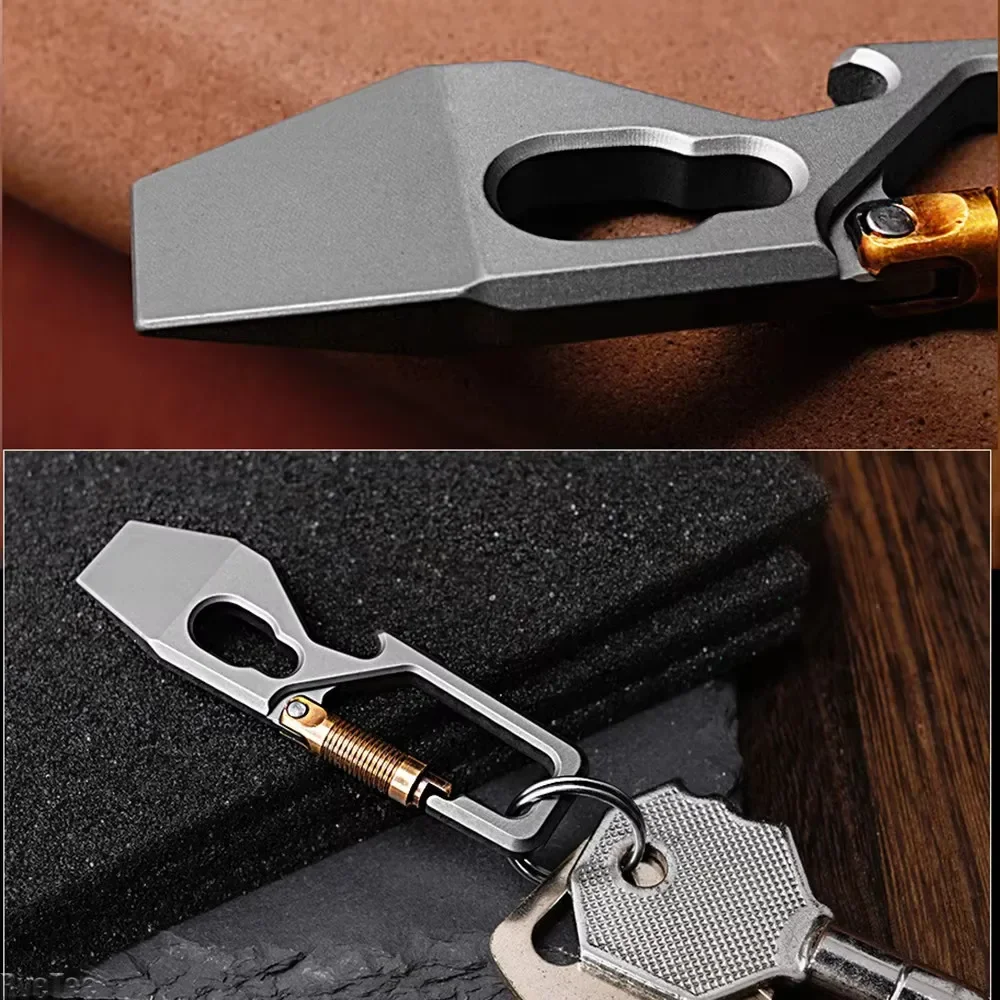 6cm 5-1 multi-função chaveiro  - Titanium Pry Bar avaliação e preço